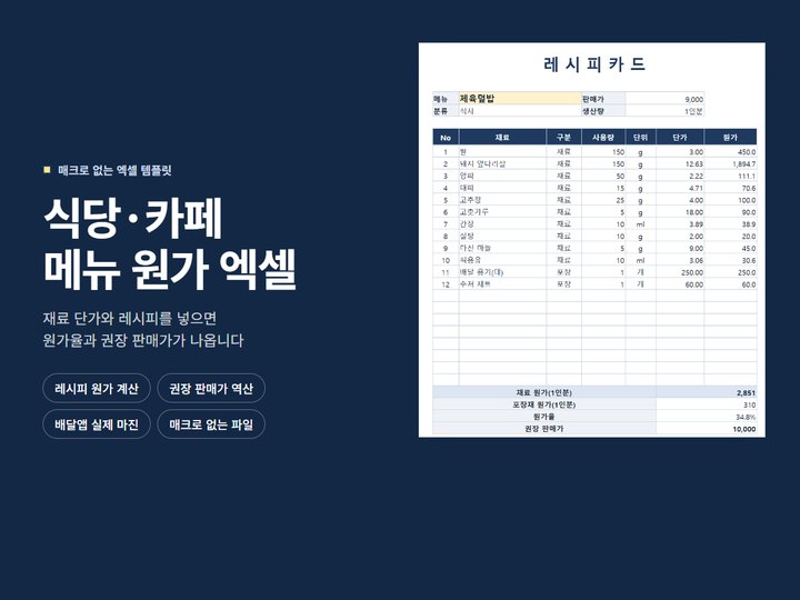 매크로 없는 엑셀 업무 서식 · 견적서부터 재고 관리까지